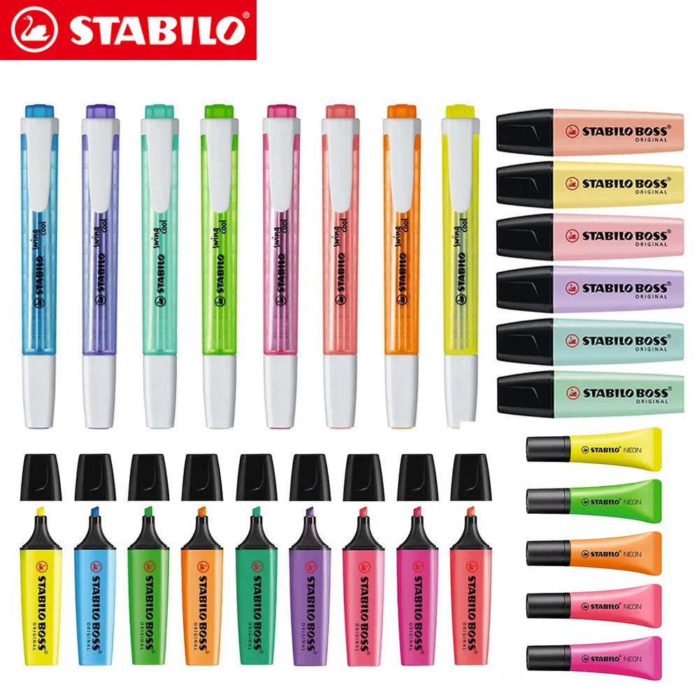 Stabilo Marker Boss - 文房具学校および事務用品セット、パステル蛍光ペンマーカー、マカロンカラー、マーキング用大容量、カワイイ、ボス70、275