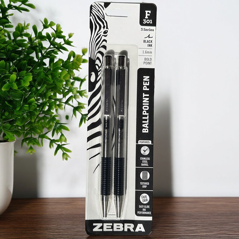 Zebra Pen F-301 - 日本ゼブラ F-701 402 G-301 ステンレス鋼金属ロッドプレスボールペン 0.7、1.6