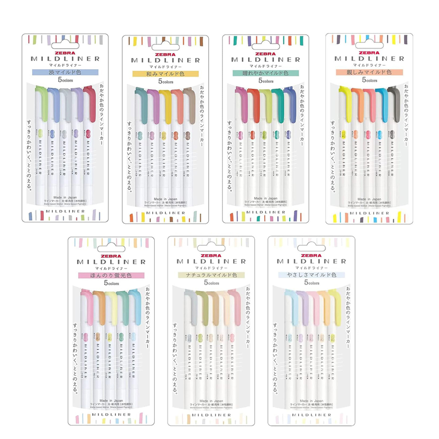 ゼブラマイルドライナーハイライターパステルフルセット 5/2 - Zebra Pen Mildliner のレビューと価格