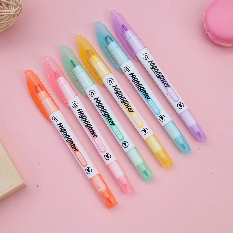 6 色/セットユニークなウィンドウチップ蛍光ペンダブルヘッド - Stabilo Marker Boss のレビューと価格